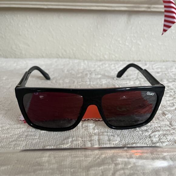 Quay Australia Frontrunner Gloss Black Frame Polarized Sunglasses - Picture 5 of 10